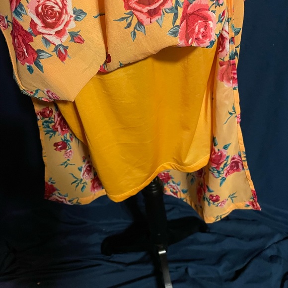 Divided by H&M mustard yellow floral maxi dress sz 12 - Picture 3 of 9